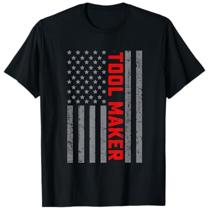 American Flag Tool Maker US Flag Vintage Tee for Men Dad T-Shirt