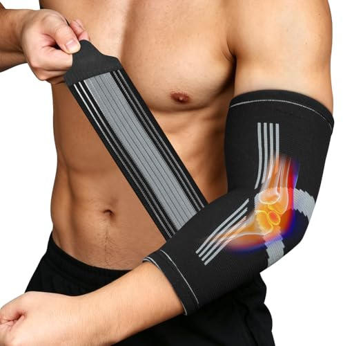 Fefod Coderas Epicondilitis, Cinta de Codo Tenista con Ajustable Correas, Coderas para Tendinitis Ajustable, Coderas de Golfista para Hombre y Mujer para Tendinitis y Artritis Alivio del Dolor, M