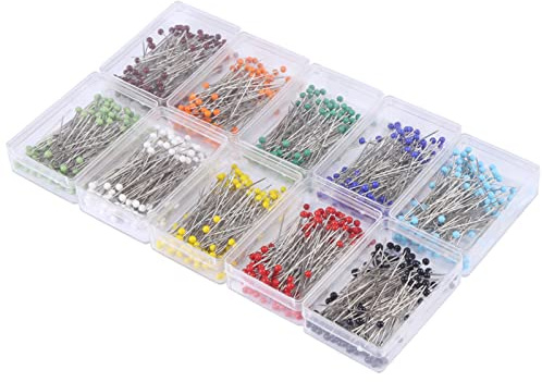 1000 Stück gerade Nadeln Glaskugelkopf bunt 38 mm lang zum Nähen Quilten Nadeln Karte Zaumzeug Ornament DIY Handwerk (1000 Stück)