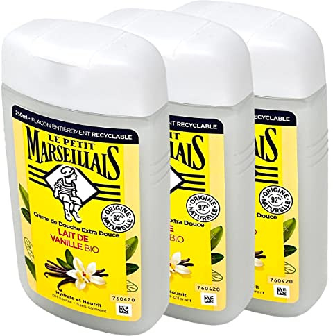 Le Petit Marseillais Duschgel mit Vanille Milch 3x250 ml aus Frankreich