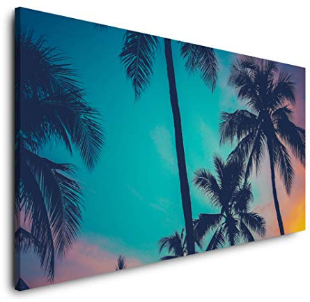 Palmen 120x 60cm Panorama Leinwand Bild XXL Format Wandbilder Wohnzimmer Wohnung Deko Kunstdrucke