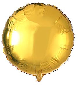 18 Gold Round Shaped Foil Balloons Mylar Helium Balloons for Birthday Party Wedding Baby Shower Decorations, Pack of 20