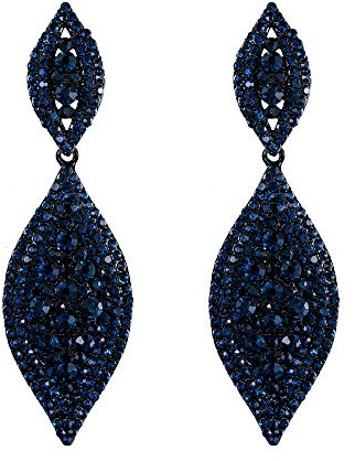 EVER FAITH Blatt Kristall Ohrringe für Damen Party Hochzeit | Charm 2 Blatt Drop Baumeln Ohrstecker