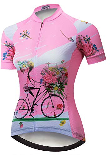 Dam cykeltröja cykling kortärmad cykelkläder sommar t-shirt snabbtorkande toppar Cd5814 XL for Chest38-40.9,Max Waist36.2