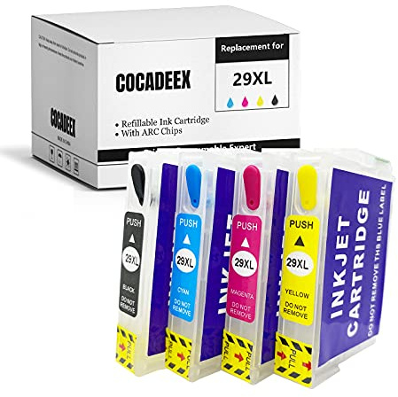 COCADEEX Leere nachfüllbare Tintenpatrone, für 29XL Tinte, für XP-235 XP-245 XP-247 XP-255 XP-332 XP-335 XP-342 XP-345 XP-355 XP-352 XP-430 XP-432 XP-435 XP-442 XP-445 XP-452 XP-455 Drucker
