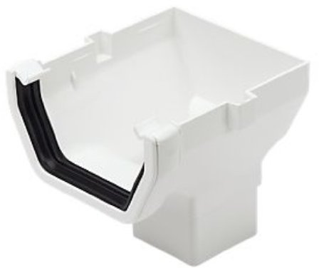Marshall Tufflex White Square Guttering and Downpipe - Gutter and Pipe Fittings - Guttering Stopend Outlet