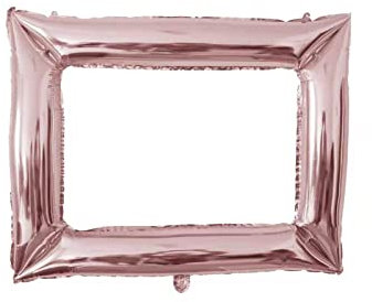 Cadre photo gonflable GoldRock - Accessoires de boîte photo - Or rose - Accessoire de fête - Ballons en aluminium - Accessoires de mariage, anniversaire, Noël