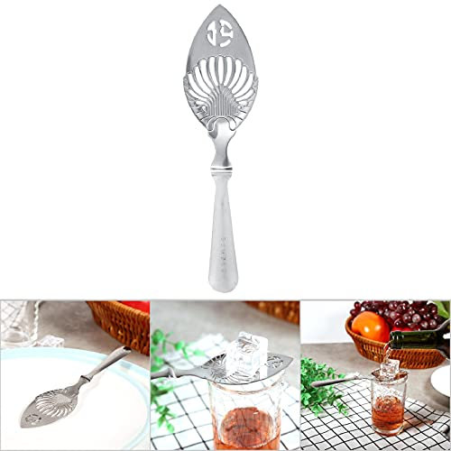 Absinthe,Fontaine Absinthe,Absinthe Spoon,Cuillère À Boire,1Pc En Acier Inoxydable 304 Design Unique Bar À Cocktails Coupe En Verre Filtre À Boire Cuillère En Absinthe (Cuillère À Absinthe Feuille)