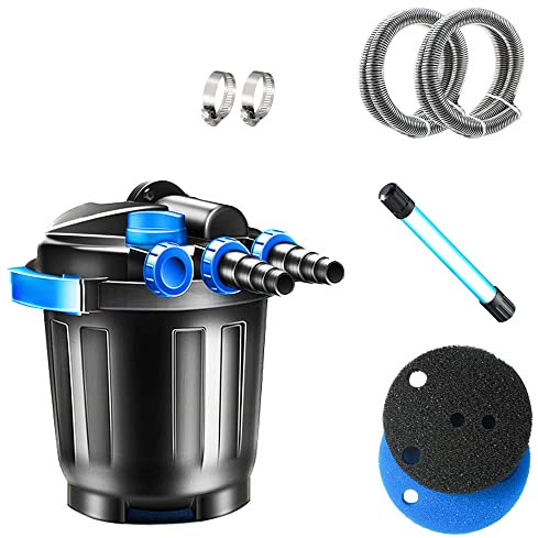 SEAJOEWE Filtre de bassin bio de 5000 gallons avec système de filtration de lumière UV 5000 compatible avec les poissons koï d'extérieur d'aquarium, de jardin