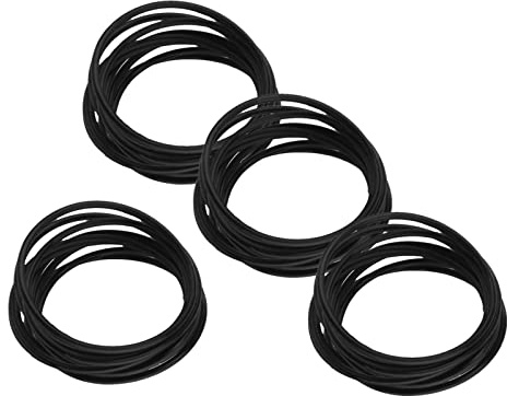 Xiaojikuaipao 40 x dehnbare schwarze Silikon-Armbänder im Set, 5,5 cm Durchmesser, dünne Armreifen, 1 count (Pack of 1), Silikon
