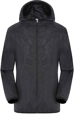 Waterproof Jacket Women Lightweight Ladies Rain Jackets Waterproof Packable Plus Size Long Sleeve Running Rain Coat Cycling Water Resistant Hooded Jacket Outdoor Sports Quick Dry Jacket Black M