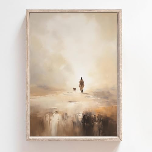 Scripture Wall Art Religious Wall Decor Jesus Art Pictures for Wall Poster for Bedroom Parable of the Lost Sheep Christian Canvas Wall Art Prints Wall Decor Living Room Boho (16x24 inch) ungerahmt