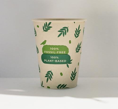 PG EcoAmour Zuckerrohr Pappbecher 240ml 8oz – 1,000 Stück – Kompostierbare Bio Kaffeebecher To Go – Umweltfreundlich & Biologisch Abbaubar – Einwegbecher aus Pflanzenfasern