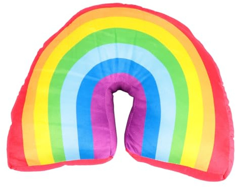 MAGICLULU Regenbogen Kissen Regenbogenform Plüsch- Und Baumwoll-Wurfkissen 13.78X8.66X4.92 Zoll Für Wohnzimmer Schlafzimmer Sofa Auto Büro Deko