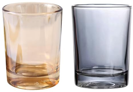 XineYuor 2 pezzi bicchieri acqua vetro ，Bicchiere portaspazzolini ，230ml (Grigio+Ambra)