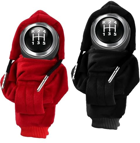 Rundago 2 Stück Schalthebel Hoodie Schaltknauf Hoodie, Schaltknauf Hoodie Abdeckung Schaltknauf überzug für Auto Dekoratives