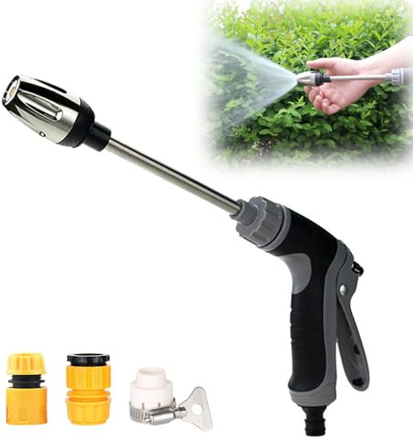 Nettoyeur Haute Pression, Pistolet d'Arrosage Jardin avec 3 Modes d'Arrosage, Embout Tuyau d'Arrosage pour Arroser les Plantes ou les Pelouses Nettoyer, les Fenêtres(avec Interface)