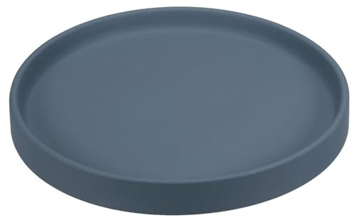 PATIKIL 7.7 Inch Round Ceramic Plant Saucer, Plant Saucer Tray Flower Planter Drip Tray for Indoors Outdoors Patio Balcony, Dark Blue