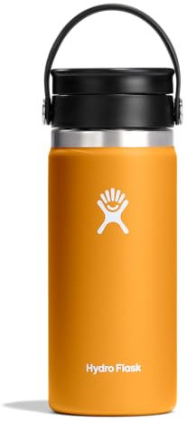 Hydro Flask - Flex Sip Lid for Wide Mouth 473ml (16 OZ) - Leakproof - Honeycomb Insulated Lid with Flex Strap for Easy Carrying - Dishwasher Safe - Fossil