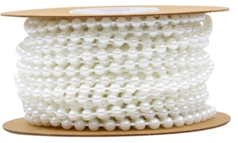 PLAFOPE 4 Mm Runde Kunststoffperlenkette Von White 10m Roll Beads String Für Dekoration Hochzeitsschmuck Armband