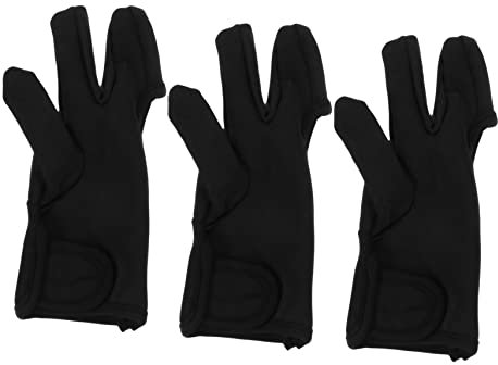 BELLIFFY 3pcs Black Heat Resistant Three-Finger Gloves for Hair Curling Straightener Anti-Scalding Easy to Clean Reusable Finger Protection Tools