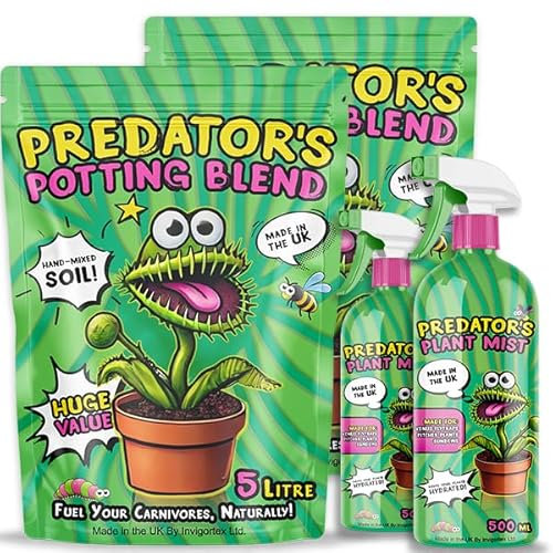 Carnivorous Plant Care Kit - Nutrient-Free Soil & Spray for Venus Flytrap, Sundew, and Pitcher Plant - UK-Made, Premium All-in-One Plant Care (Large Kit)