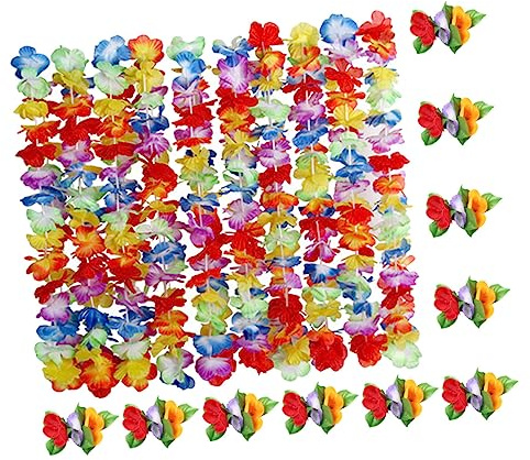 Ciieeo Haarspangen-set Mit Blumenkette – Hawaii-girlande Modische Hawaiianische Blumenspange Einfach Zu Tragen Für Partys Strand Dekorationen