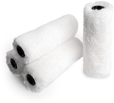 Hemway Premium 4 Inch Paint Roller Sleeves (4 Pack) | Mini Mid-Pile Paint Sleeve Painting & Decorating Tools for DIY & Professional Use | Reusable for Indoor & Outdoor Walls, Ceilings & Furniture