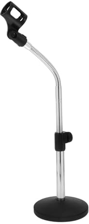 Kisangel Verstellbarer Tischmikrofonständer Höhenverstellbar mit Flexiblem Schlauch und Kippsicher und Beschwerter Metallbasis für Meetings und Live Übertragungen