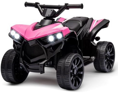 PortoAlegre Quad Elettrico 6v Per Bambini, Auto Elettrica Per Bambini Con Luci a LED e Musica, 1,5-3 Km/h, Clacson, ATV Per Bambini Dai 3 Anni in Su