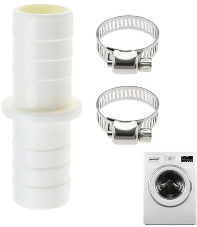 Connector for Washing Machine Dishwasher 110810 Waste Pipe Connector Outlet Drain Hose Including 2 Hose Metal Clamps