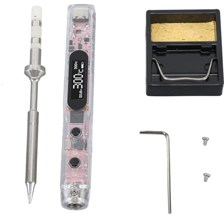 Soldador eléctrico Temperatura Constante Pantalla Digital Kit de Soldadura de Hierro TS B2 Cabeza DC1225V Aplicable para Entusiastas de BRICOLAJE Aficionados a la Electrónica
