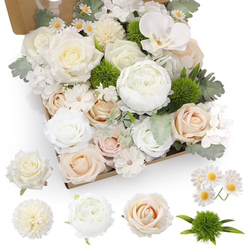 saerryor Artificial Flowers Combo Box,Silk Floral Wedding Bouquets Roses