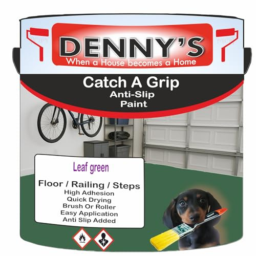 SCOOBYS PAINTS BACK IN THE MIX Catch A Grip Anti Slip Floor Paint – Non Slip Coating for Steps, Railings & Garages – 170 Colours, High Adhesion, Quick Dry, Multiple Sizes (Leaf green, 250ml Tin)