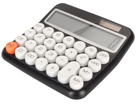 Smandy Calculatrice 12 Chiffres, Grand écran LCD, Touches Rondes, pavé Tactile Antidérapant, Clavier Amovible, Arrêt Automatique, Idéale pour Le Bureau, L'école et la comptabilité.