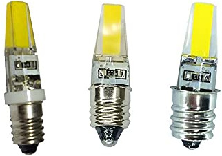 QVAQHBDBVM 1fortunate Confezione da 10, Luce LED COB E10/E11/E12 2W AC220V LED 1505 Luce COB(Warm White,E10 2W)