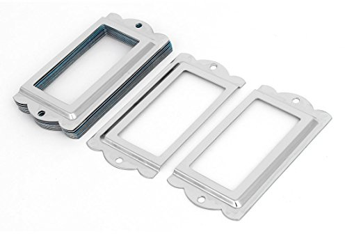 sourcing map 12 Stück Etikettenhalter Rahmen Silber 85mm x 42mm | Büro Aktenschrank