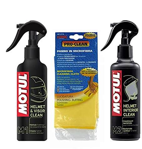 Kit de nettoyage pour casque et visière Motul M1 + intérieur du casque M2 + pannopelle Pro-Clean