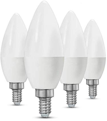 CTKcom LED Candelabra Light Bulbs E14 7W, Equivalent 60 Watt Light Bulbs,Candelabra Led E14 Instermediate Base,430 Lumens LED Not Dimmable (Warm White 2700K) 4 Pack