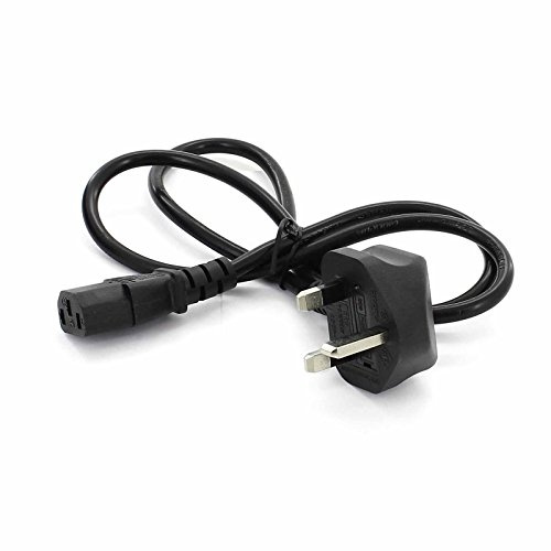 121AV 1 Meter 16 AWG UK Kettle Lead Power Cable (IEC320C13 to BS 1363) for Various TV's, Computers, Monitors & Hi-Fi equipment