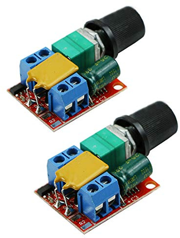 HiLetgo 2 Stück DC Motor PWM Speed Controller 3V 6V 12V 24V 35V Speed Control Switch Mini LED Dimmer DC 3V - 35V 5A 90W