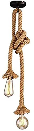 Vecys Chandelier Pendant Novelty Rope, Vintage Loft Chandelier Hanging Lighting Lamp Rope Pendant Lamp Ceiling Lamp, Lights Suspension Country Style 60CM