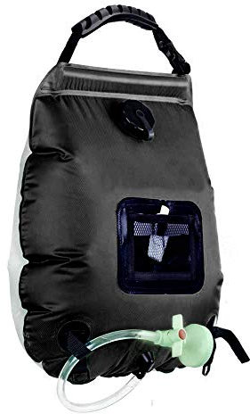 LIANYG Wandern Dusche Badebeutel Solarenergie Wassertasche 20L Outdoor Camping Reisen einfach Tragbare Teile für Lager Campingdusche 492 (Color : Black)