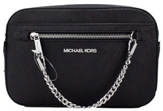 Michael Kors Jet Set East West Chain Crossbody Black & Silver