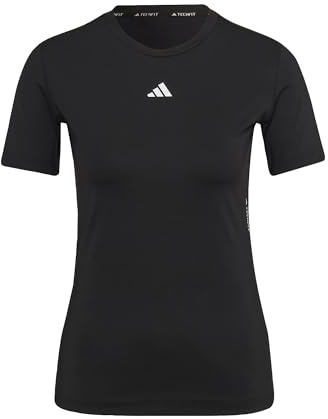 adidas Damen Techfit Training Tee, Black / White, M