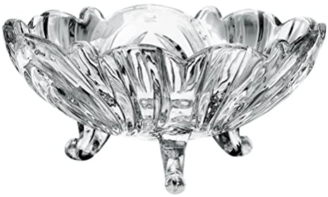 Angoily Glass Salad Bowl Glass Footed Dessert Bowl Vintage Flower Embossed Ice Cream Trifle Salad Candy Cake for Home Party Wedding 950ml Parfait