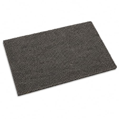 Entrando Fußmatte Kokos 50x80 cm, rutschfest, Grau | Kokosmatte mit dichtem Flor und Vinylrücken - nimmt Schmutz zuverlässig auf, für innen und überdachten Eingangsbereich