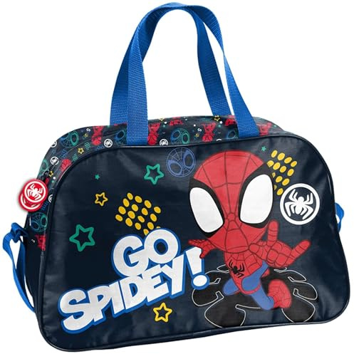 Marvel Spiderman Spider-Man – barn pojkar flickor sportväska resväska (22NN), 40 x 25 x 16 cm, svart