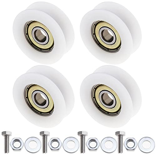 EMSea Lot de 4 roulettes de porte coulissante pour serre, 29 mm de diamètre, pour la plupart des serres, portes coulissantes, accessoires de rechange