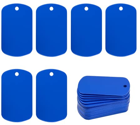 Aluminiumgravur Rohlinge Stanzen Gravur Hundemarke 25 Pack (Blue)